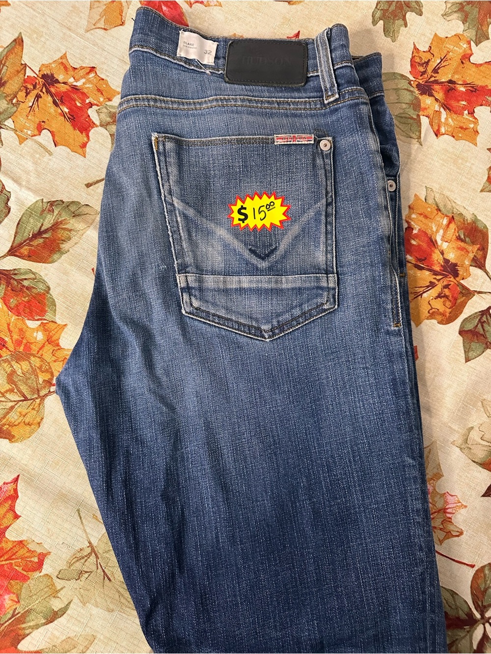 Hudson Jeans Men's Dark Blue Relaxed Fit Denim